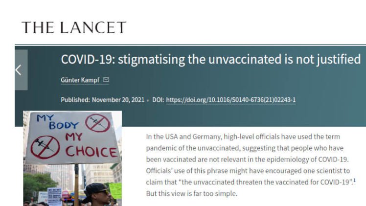 Estigmatizar a los no vacunados no está justificado